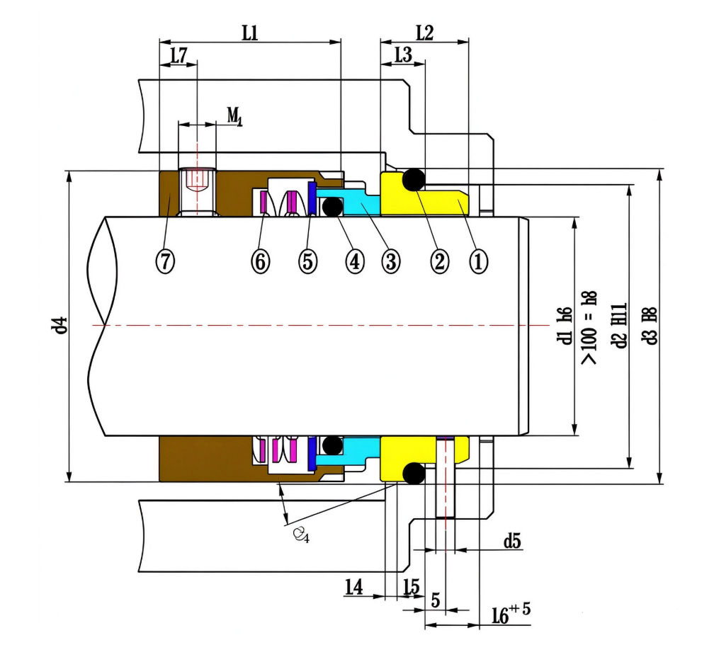 M7N Multi Spring Pusher Mechanical Seals Replacement for EagleBurgmann M7N Pusher Seal - 图片 3
